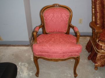 Antique Chair reupholstered by 5 Star Upholstery in League City, TX
