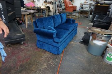 Blue Chenille Couch_1