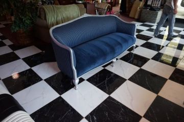 Blue Striped Antique Couch_2