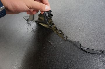 Peeling old leather cushion