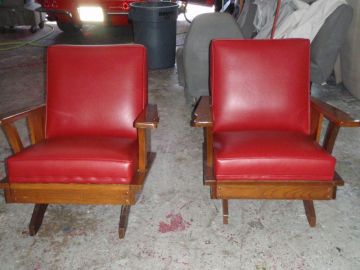 Red Rockers reupholstered by 5 Star Upholstery